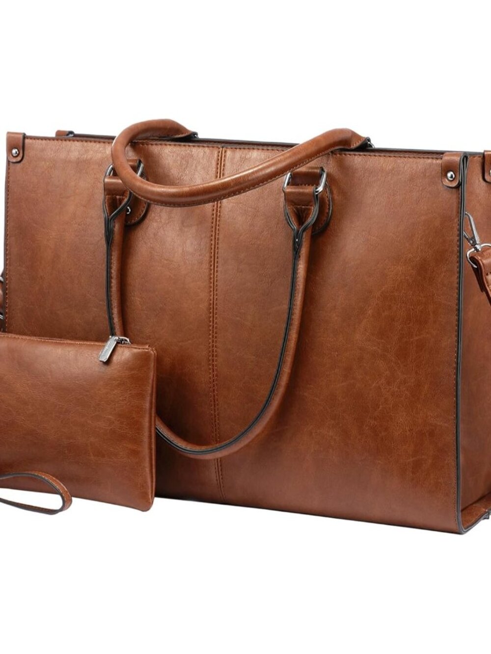 Laptop Tote Bag for Women, 15.6 Inch Professional Work Bag with Matching Clutch,